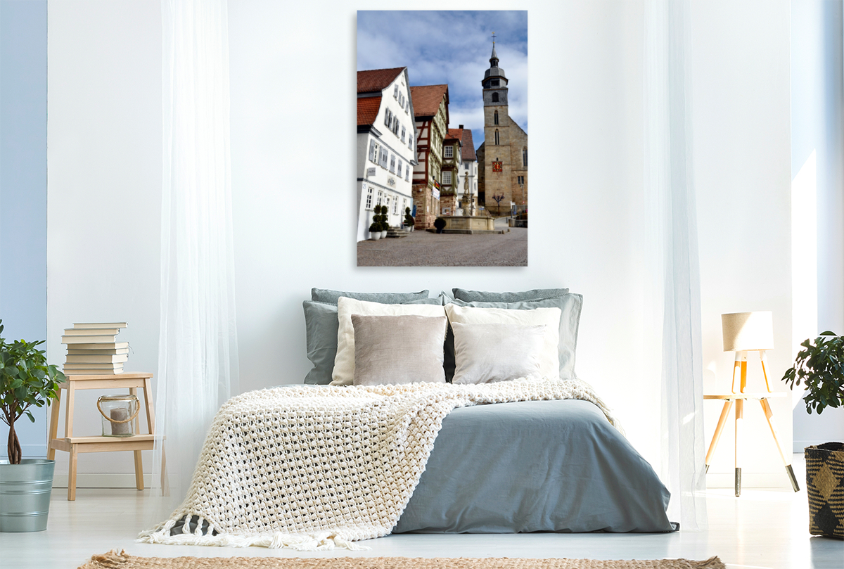 Böblingen, Stadtkirche. Fotografie auf Leinwand von Nicola Furkert