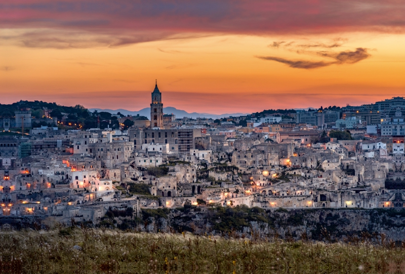 Sonnenuntergang über Matera