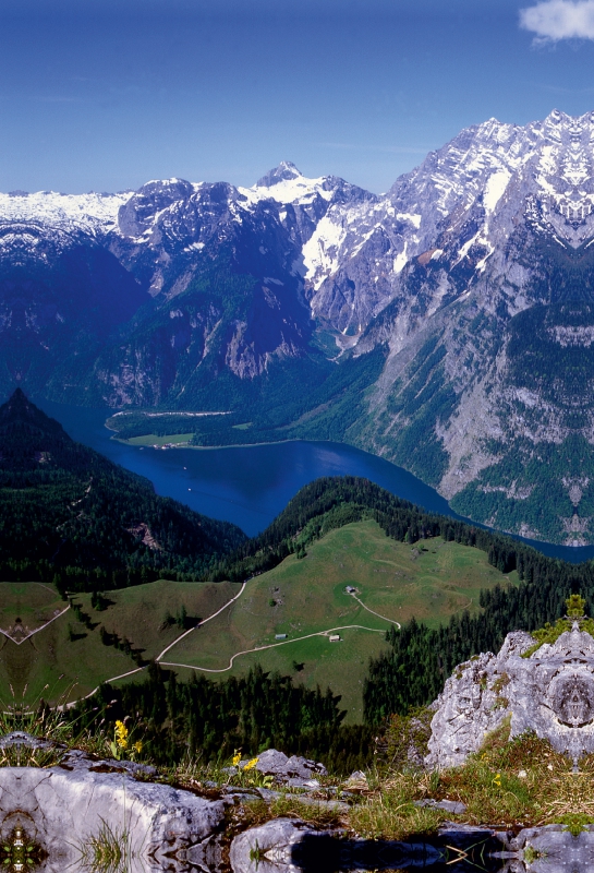 Blick vom Jenner auf den Königssee mit Watzmann