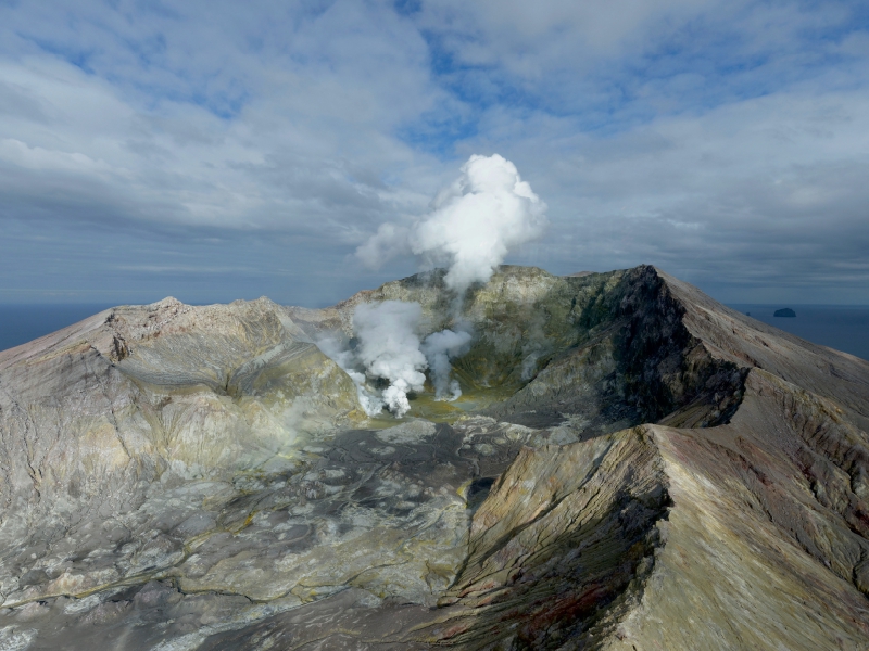 Aktiver Vulkan auf White Island NZ