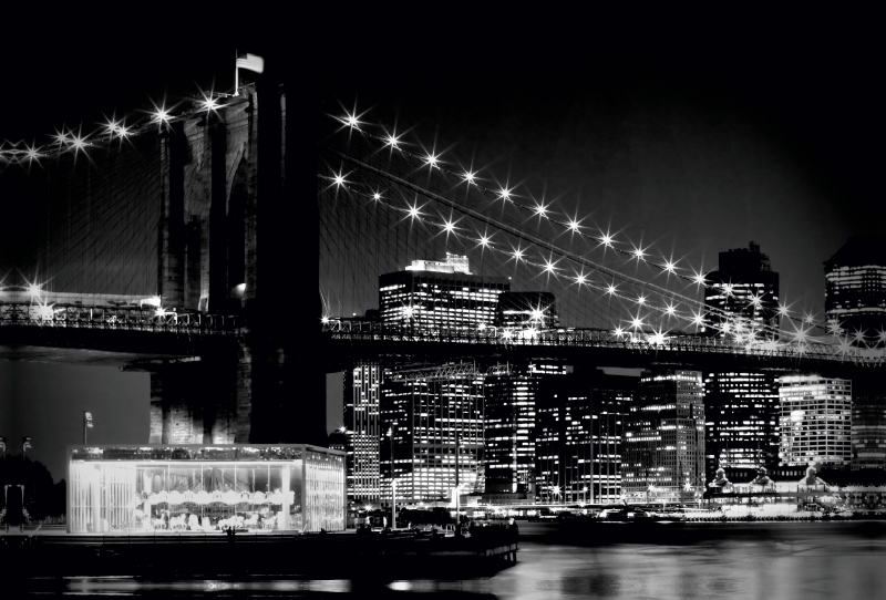 NYC Brooklyn Bridge und Manhattan Skyline