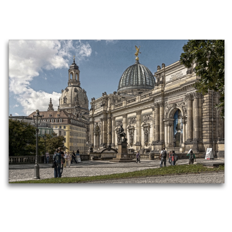 Blick zur Kunsthalle und Frauenkirche in Dresden