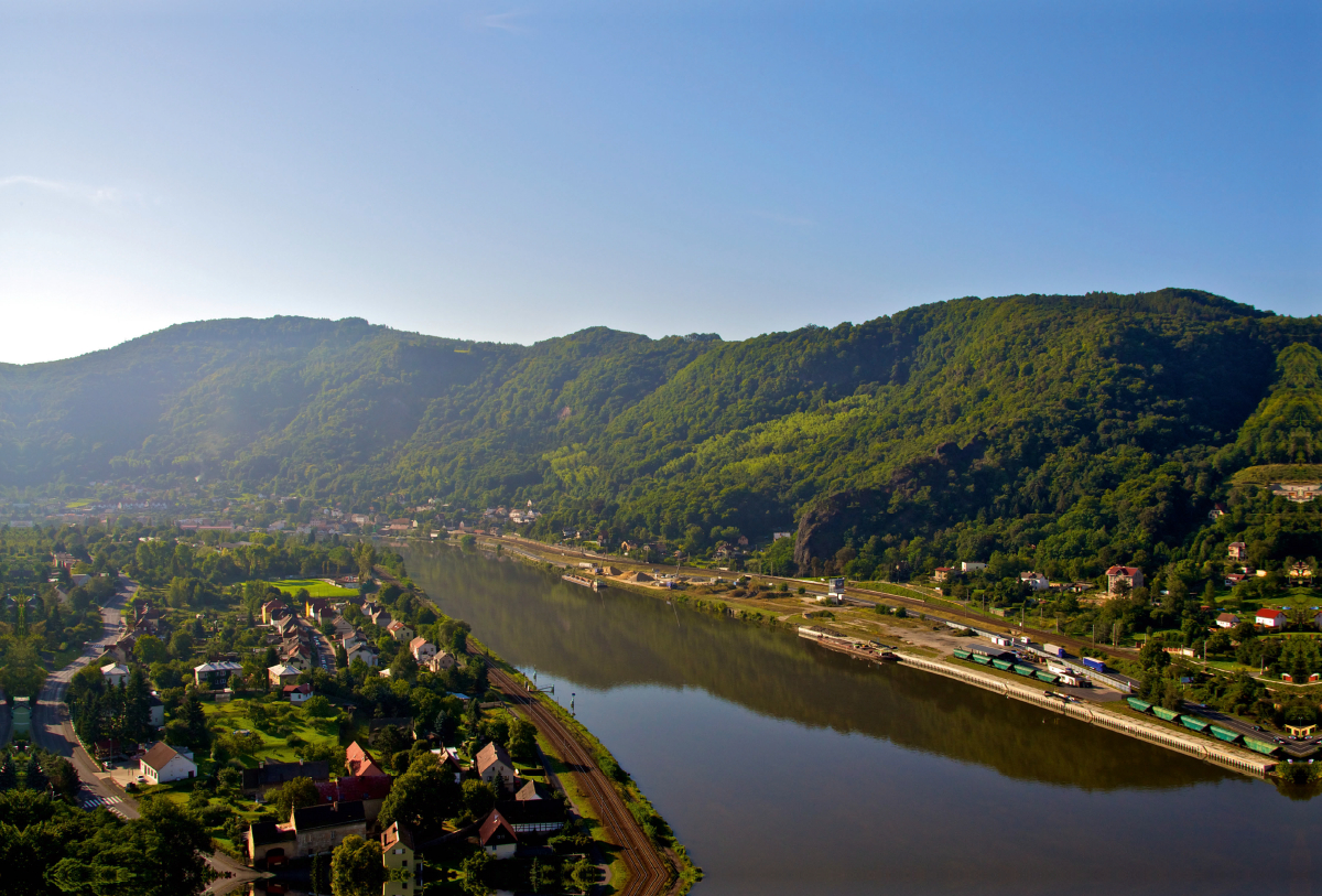 Blick auf die Elbe bei Usti nad Labem