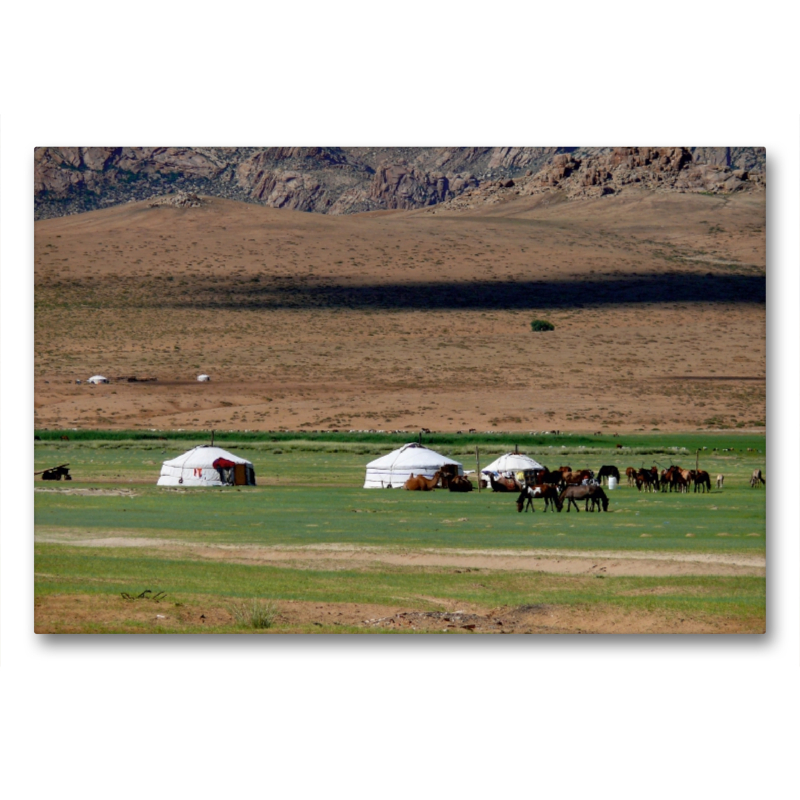 Mongolische Landschaft mit Jurten