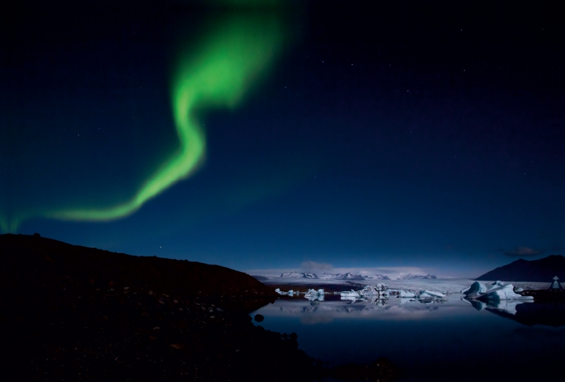 Nordlichter über dem Jökulsàrlòn