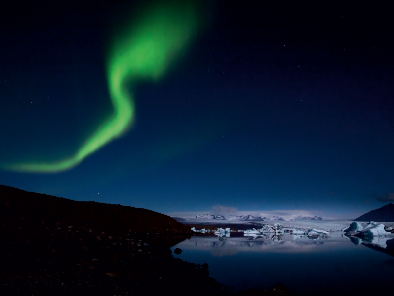 Nordlichter über dem Jökulsàrlòn