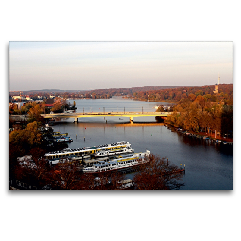 Potsdam,Blick über die Humboldtbrücke, Tiefer See in Richtung Berlin