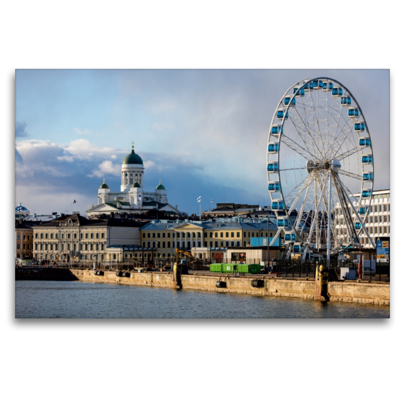 Blick auf den Hafen von Helsinki mit dem Dom im Hintergrund