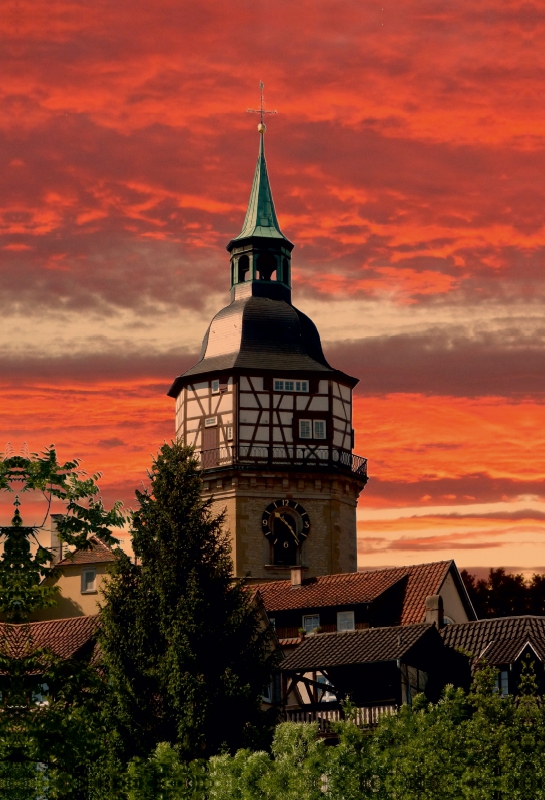 Abendstimmung in Backnang (Stadtturm)