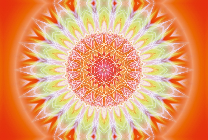 Mandala Gesundheit mit Blume des Lebens