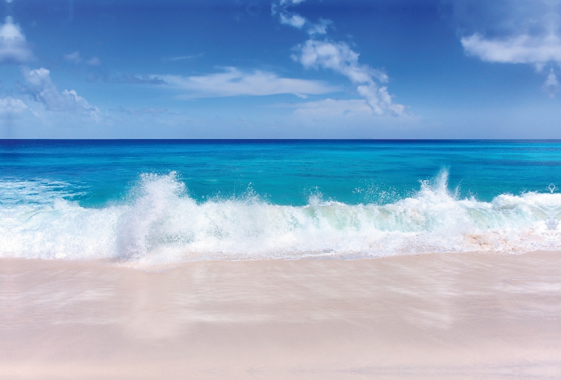 Spiegelungen am Strand, Seychellen