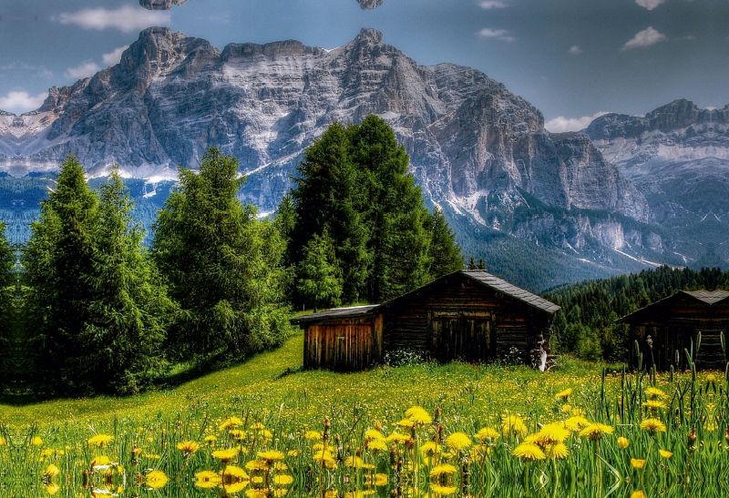 Pralongia Alm mit Conturines - Alta Badia