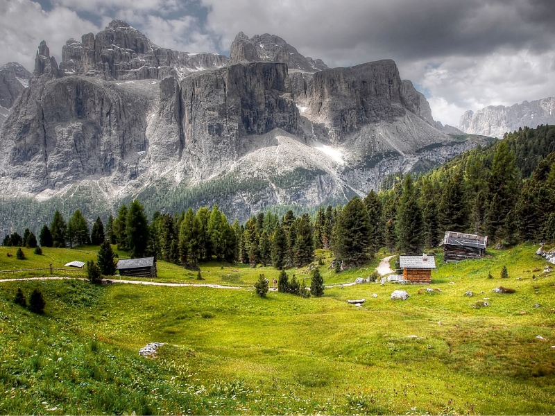 Kolfuschger Hochalm mit Sella Massiv - Gröden