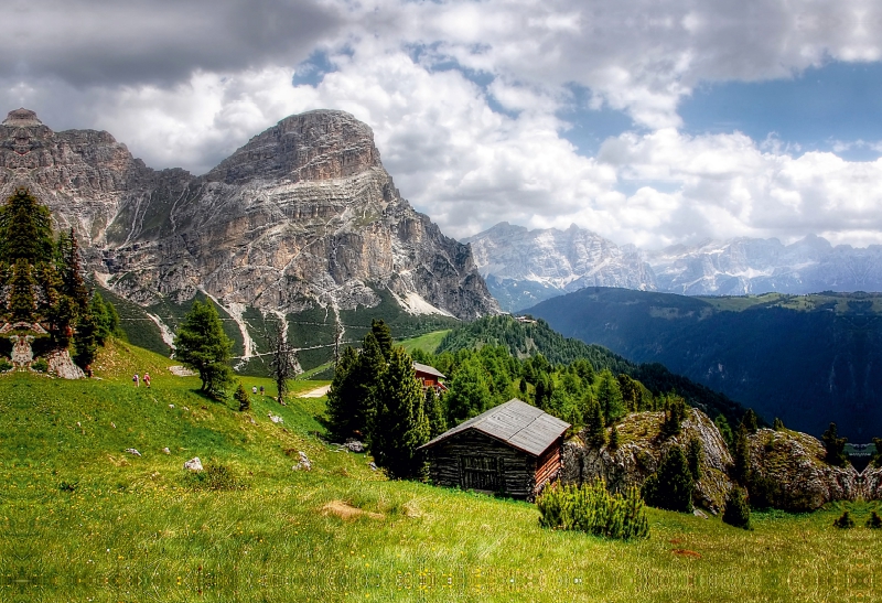 Kolfuschger Hochalm mit Sassongher - Corvara Südtirol