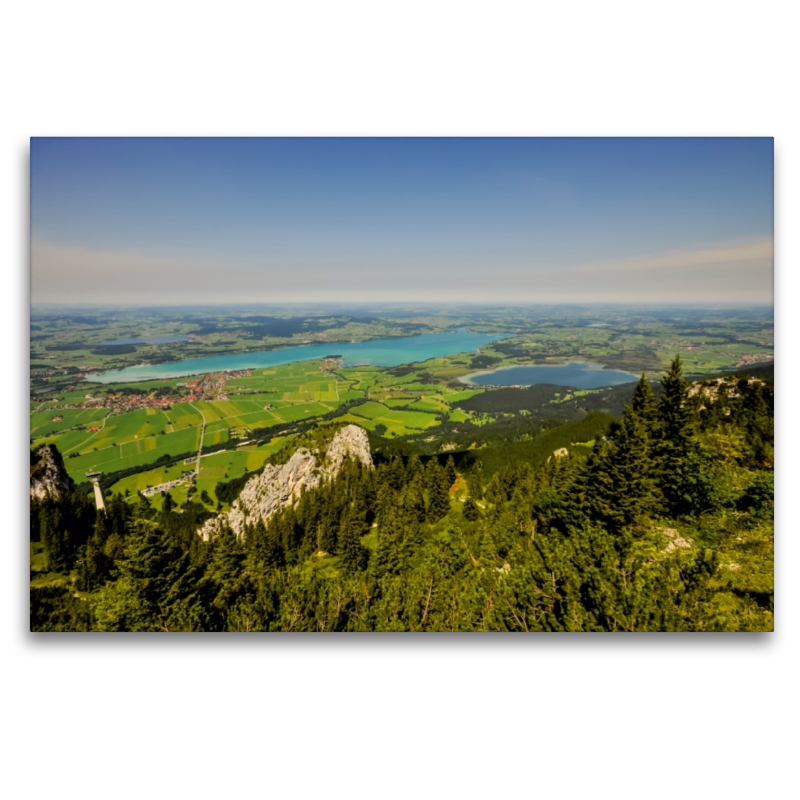 Blick vom Tegelberg auf Forggensee und Bannwaldsee