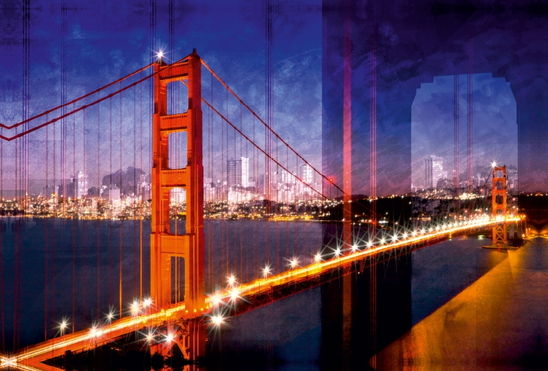 SAN FRANCISCO Skyline und Golden Gate Bridge