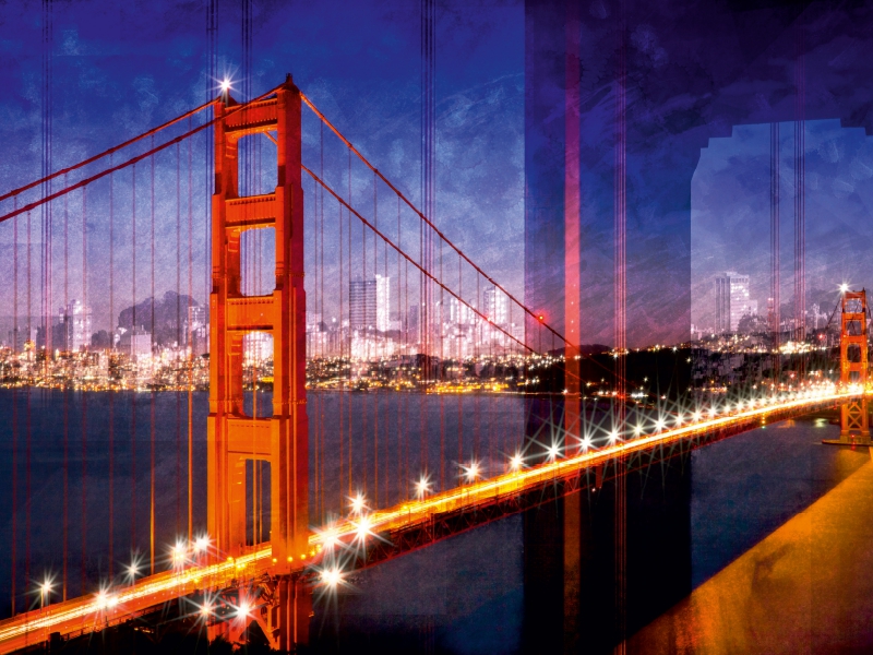 SAN FRANCISCO Skyline und Golden Gate Bridge