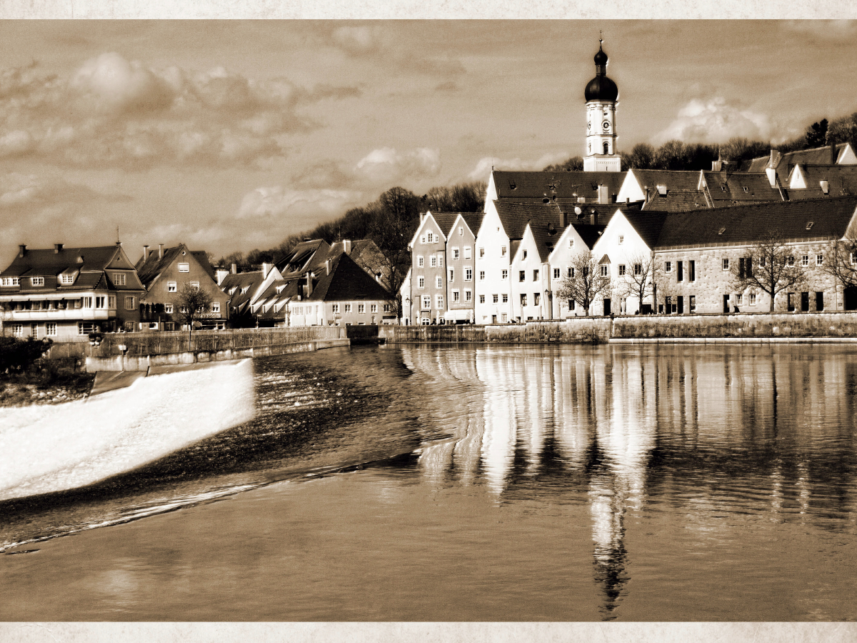 Ein Motiv aus dem Kalender Landsberg am Lech Fotografien im Stil historischer Postkarten