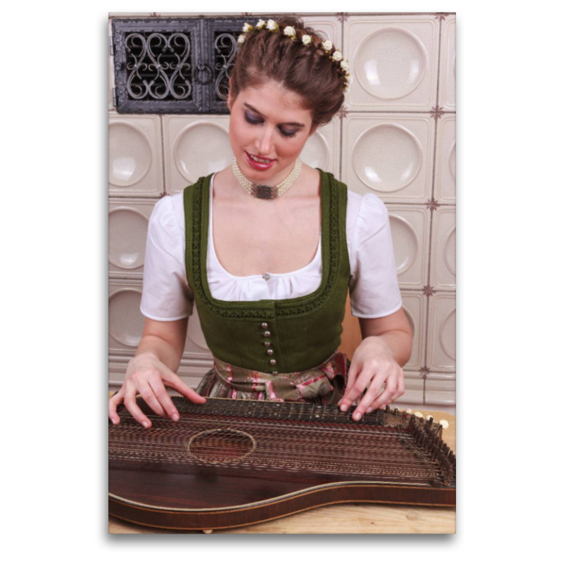 Frau mit Zither