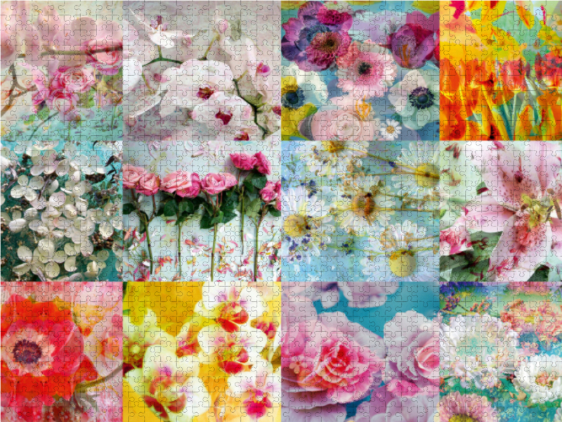 Verträumte Blumen-Collage