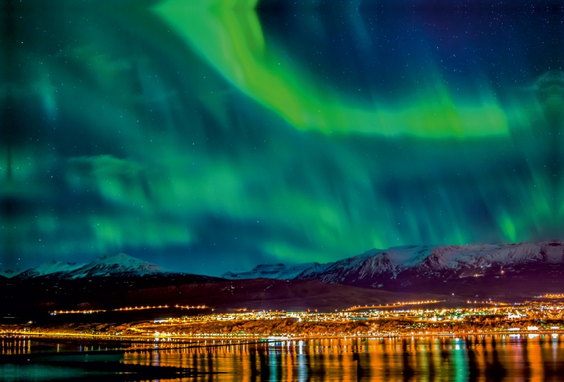 Polarlicht über Akureyri