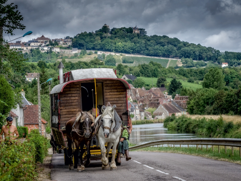 Caravan auf den Straßen von Sancerre