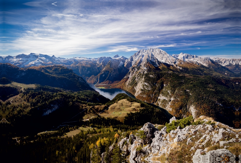 Blick vom Jenner auf Königssee und Watzmann im Berchtesgadener Land