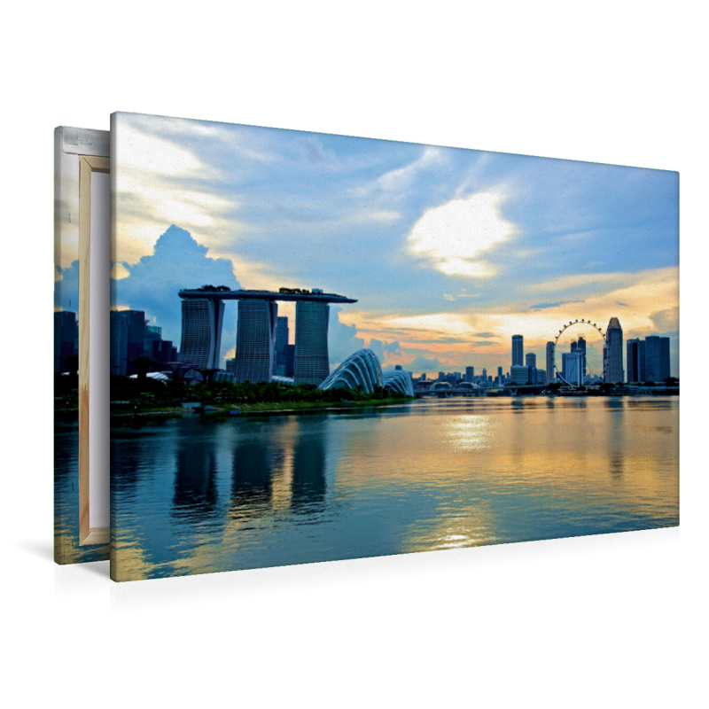 Singapore Skyline mit Sonnenuntergang