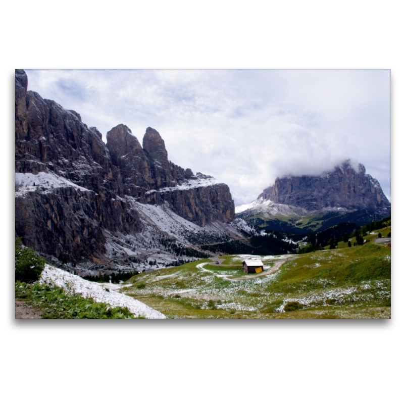 Blick vom Grödner-Joch zum Langkofel