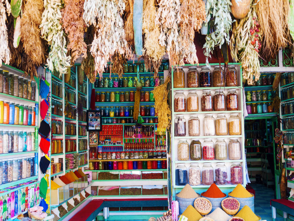 Gewürzstand in den Souks von Marrakesch
