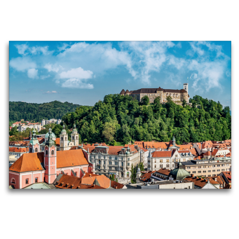 Stadtansicht mit Burg in Ljubljana