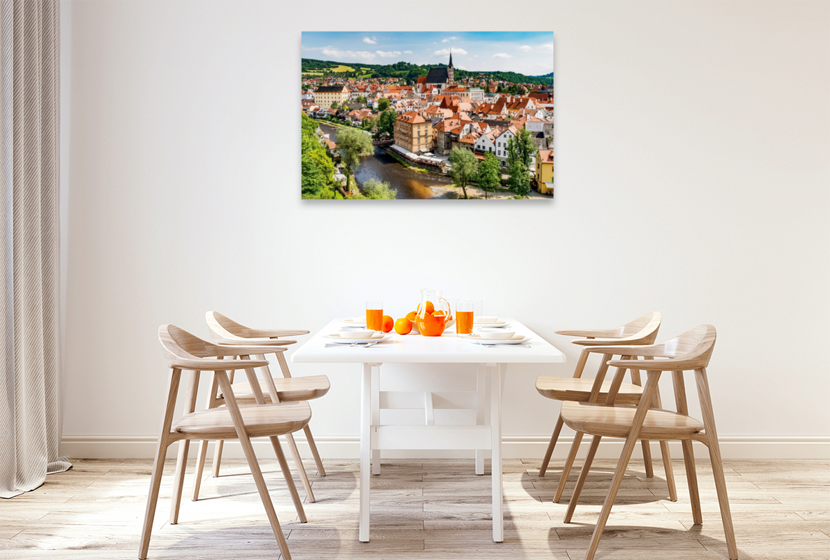 Aussicht zur Moldau und zum Stadtzentrum, Cesky Krumlov