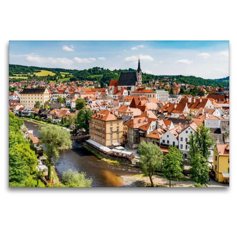 Aussicht zur Moldau und zum Stadtzentrum, Cesky Krumlov