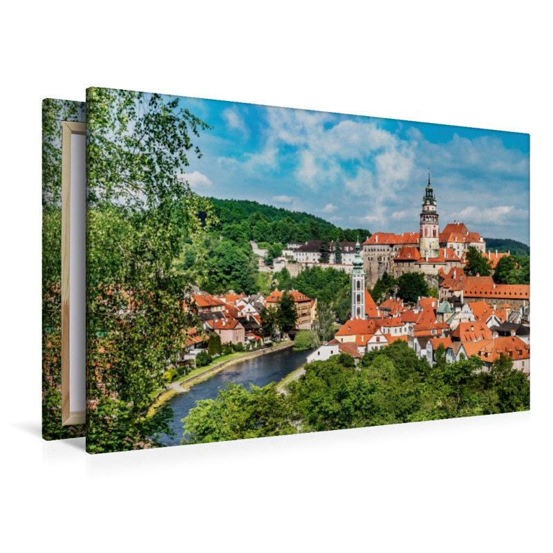 Blick zur Innenstadt mit Schlossturm und St. Jost Kirche, Cesky Krumlov