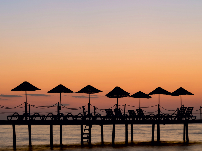 Sonnenuntergang am Badestrand