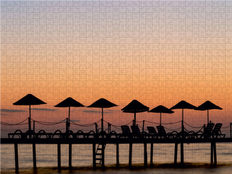 Sonnenuntergang am Badestrand