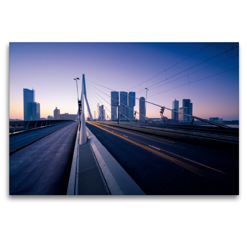 Erasmusbrücke in Rotterdam mit Blick zum Wilhelminapier