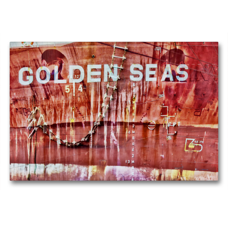 Detailaufnahme der Golden Seas - Massengutschiff