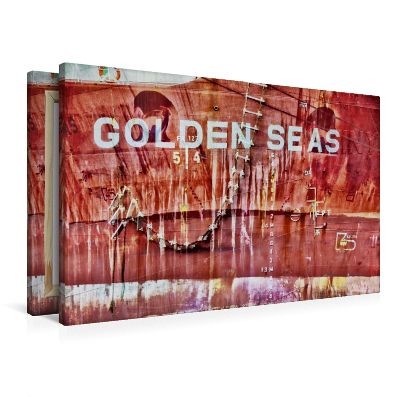 Detailaufnahme der Golden Seas - Massengutschiff