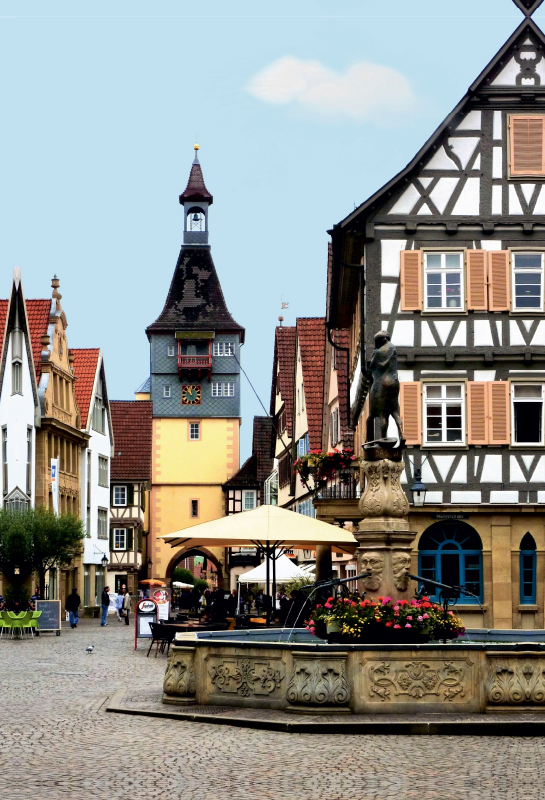 Winnenden: Altes Rathaus, Marktbrunnen und Schwaikheimer Tor