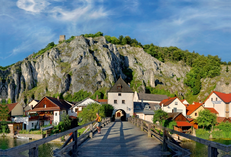 Holzbrücke von Essing im Altmühltal