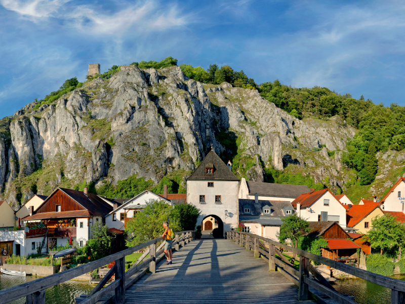 Holzbrücke von Essing im Altmühltal