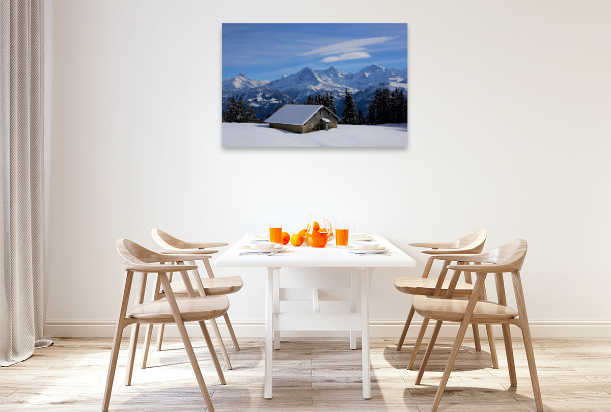 Bergblick auf Eiger, Mönch, Jungfrau vom Niederhorn, Beatenberg