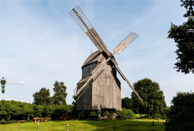 Bockwindmühle, Windmühle, Wehe