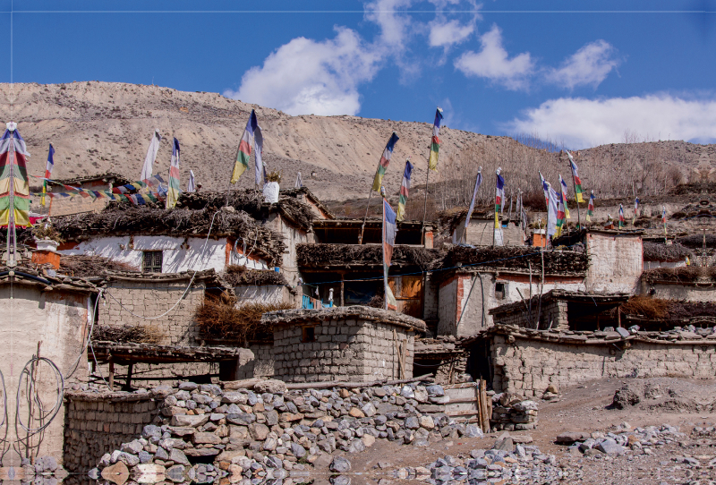 Das Dorf Manang im Annapurna-Gebiet