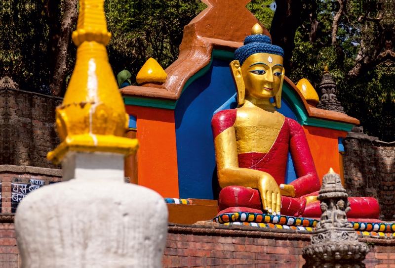 Am Swoyambhunath-Tempel (Affen-Tempel) in Kathmandu