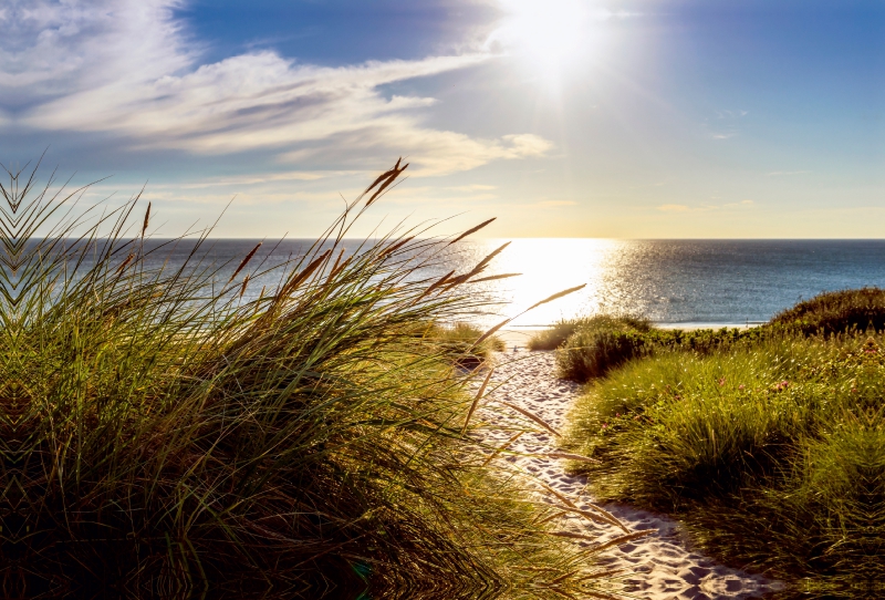 Strandzugang zur Nordsee am Weststrand von Sylt