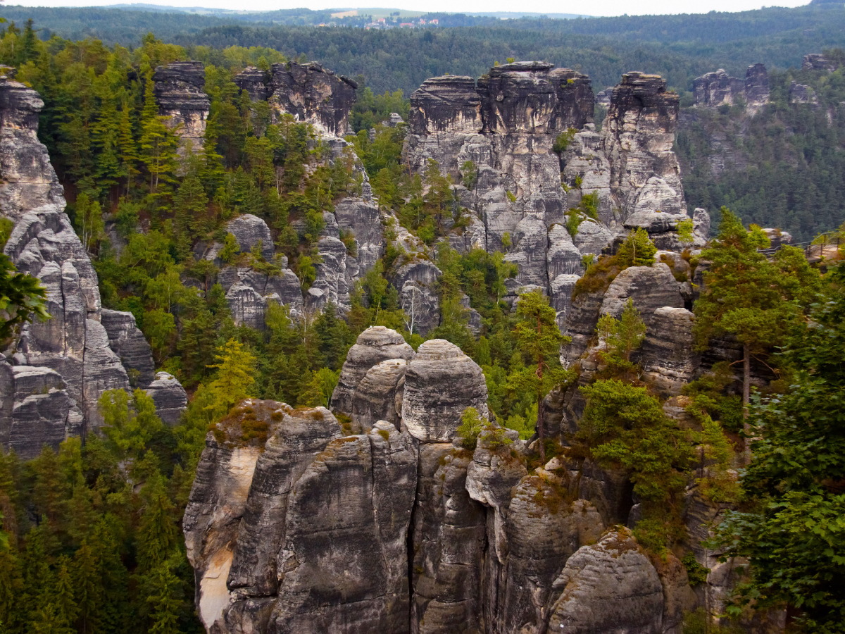 Blick über das Elbsandsteingebirge