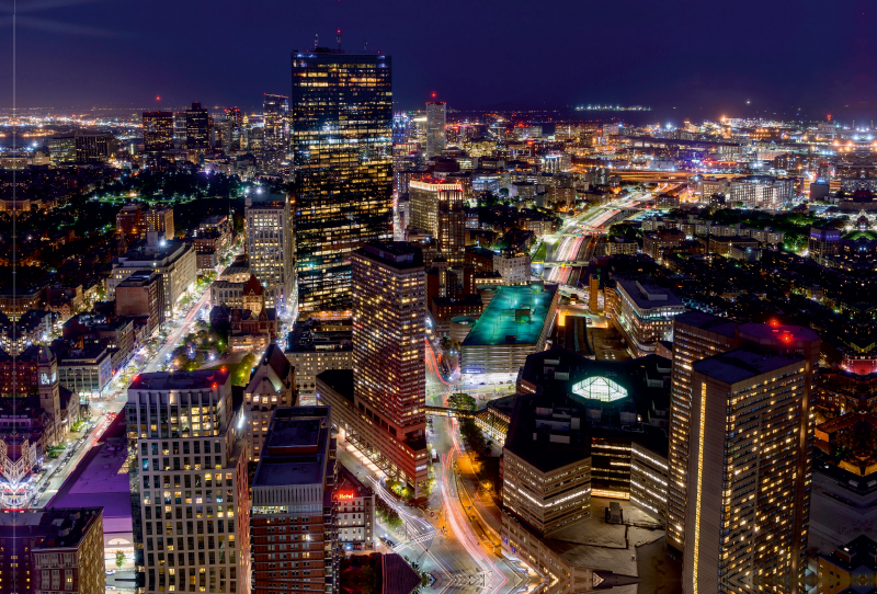 Lichter der Nacht in Boston