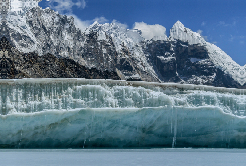 Ein Gletscher am Cho La Pass